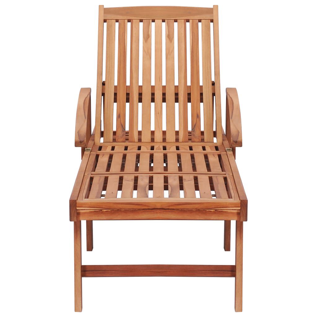 vidaXL Sun Loungers 2 pcs with Anthracite Cushion Solid Teak Wood