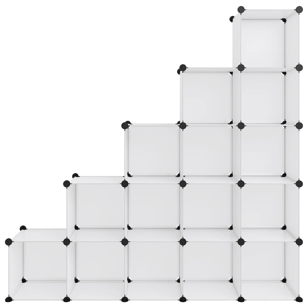 vidaXL Storage Cube Organiser with 15 Cubes Transparent PP