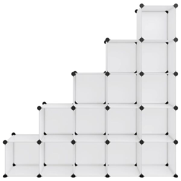 vidaXL Storage Cube Organiser with 15 Cubes Transparent PP