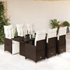 vidaXL 7 Piece Garden Bistro Set with Cushions Brown Poly Rattan