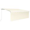 vidaXL Manual Retractable Awning with Blind 4x3m Cream