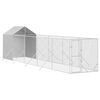 vidaXL Outdoor Dog Kennel with Roof Silver 2x10x2.5 m Galvanised Steel