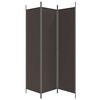 vidaXL 3-Panel Room Divider Brown 150x200 cm Fabric