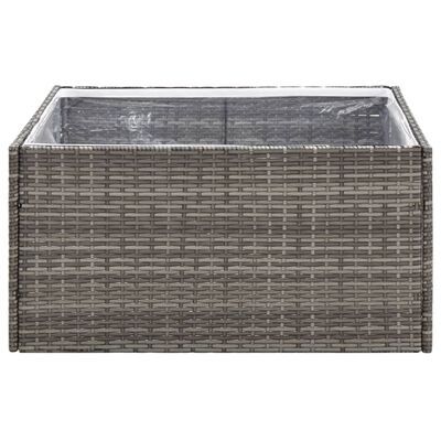 vidaXL Garden Planter Grey 80x80x40 cm Poly Rattan