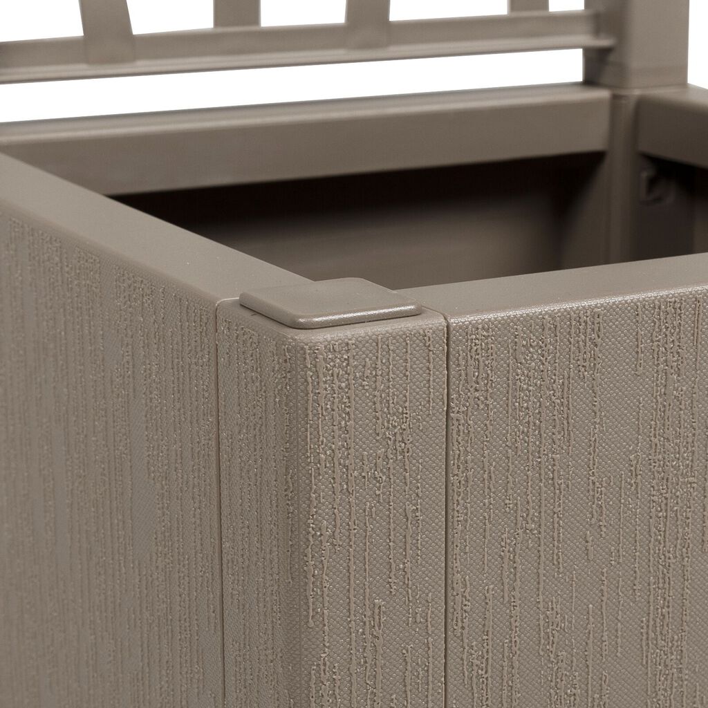 vidaXL Garden Planter with Trellis - Light Brown - 36x36x140 cm - PP