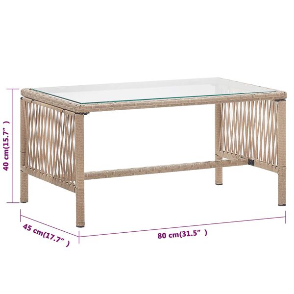 vidaXL 4 Piece Garden Lounge Set with Cushions Poly Rattan Beige