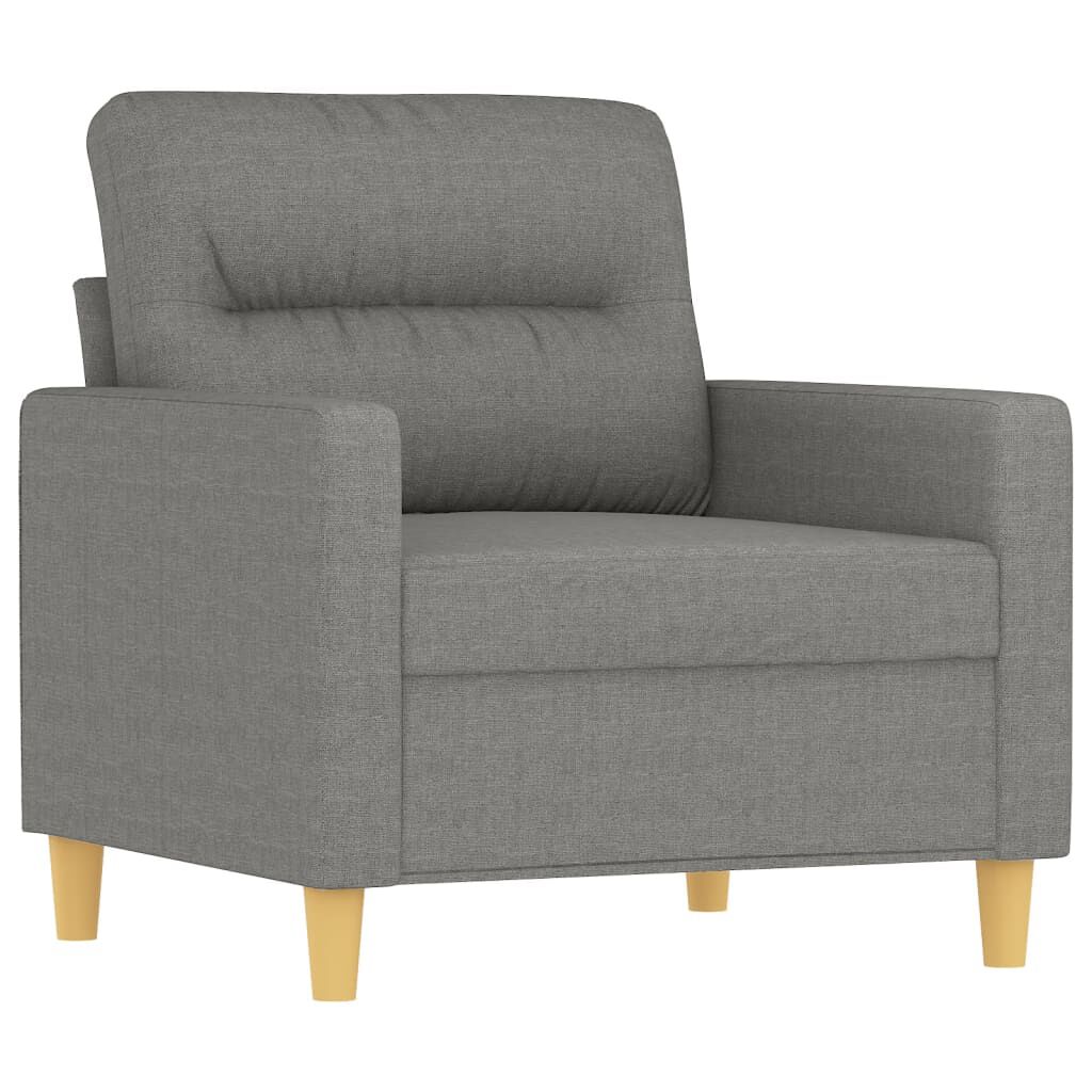 vidaXL 4 Piece Sofa Set with Throw Pillows&Cushions Dark Grey Fabric