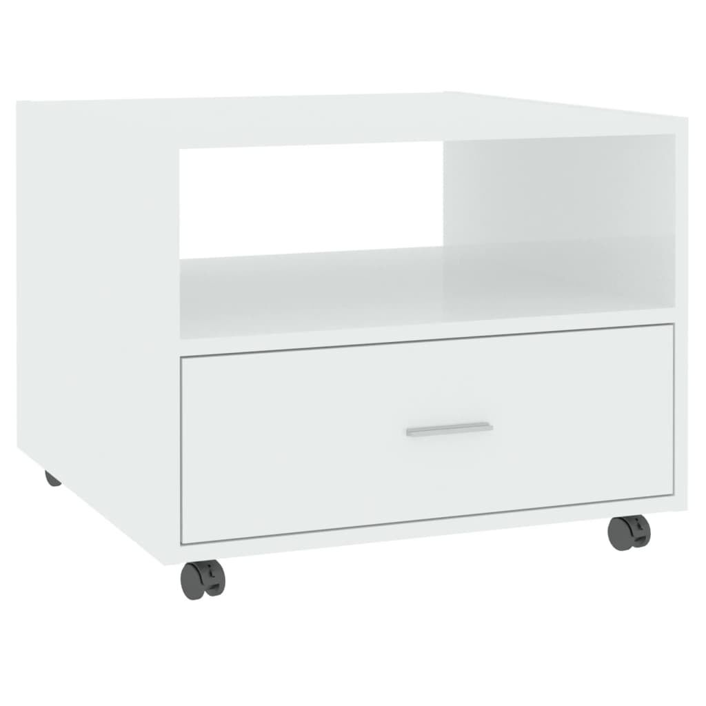 vidaXL Coffee Table High Gloss White 55x55x40 cm Engineered Wood