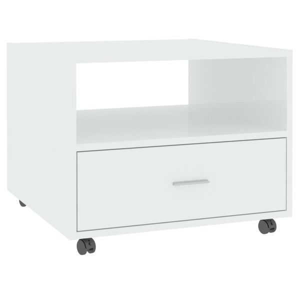 vidaXL Coffee Table High Gloss White 55x55x40 cm Engineered Wood