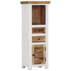 vidaXL Highboard Brown&White 40x30x110 cm Solid Wood Mango and Acacia