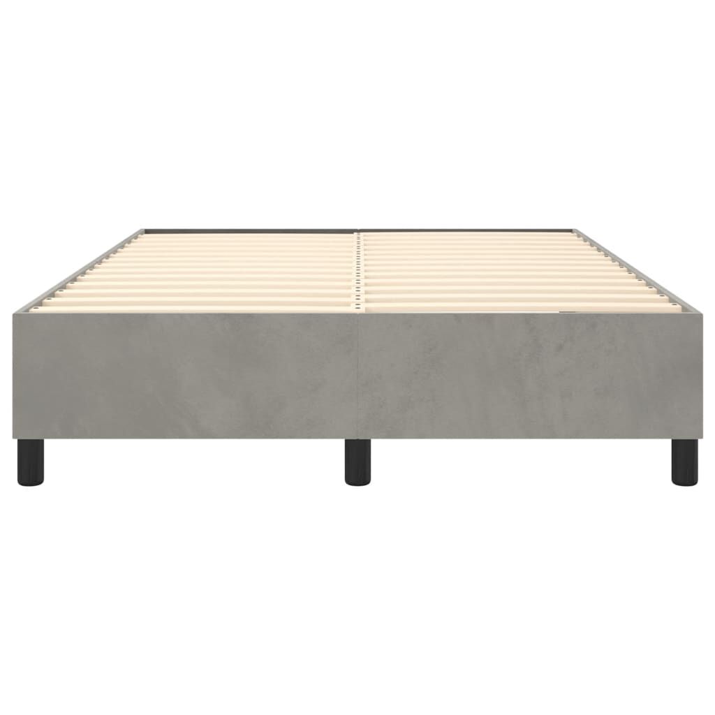 vidaXL Bed Frame without Mattress Light Grey Full Velvet (US Only)