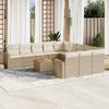 vidaXL 12 Piece Garden Sofa Set with Cushions Beige Poly Rattan