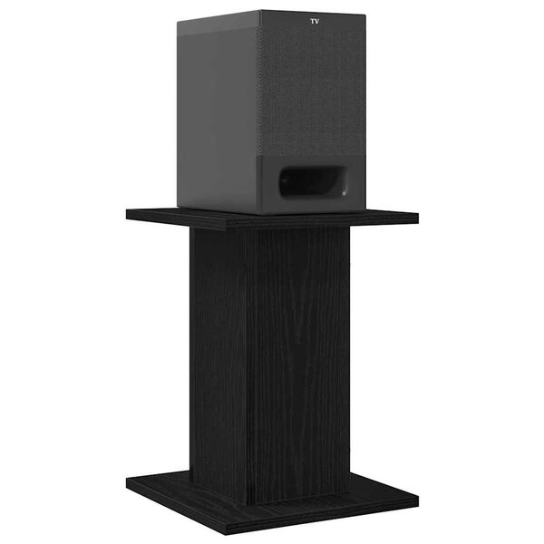 vidaXL Speaker Stands 2 pcs Black oak 30 x 30 x 40 cm Engineered wood
