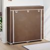 vidaXL Fabric Shoe Cabinet with Cover 115 x 28 x 110 cm Brown