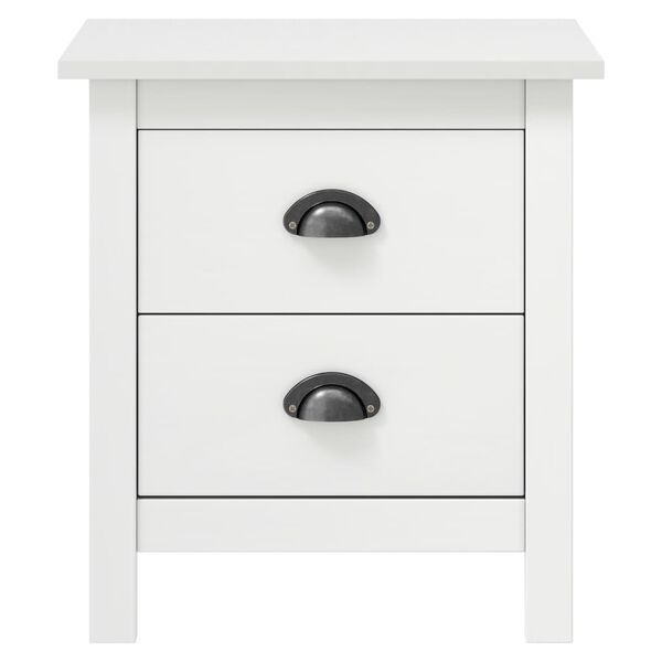 vidaXL Bedside Cabinet Hill White 46x35x49.5 cm Solid Pine Wood