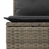 vidaXL Garden Sofa Corner with Cushions Grey Poly Rattan