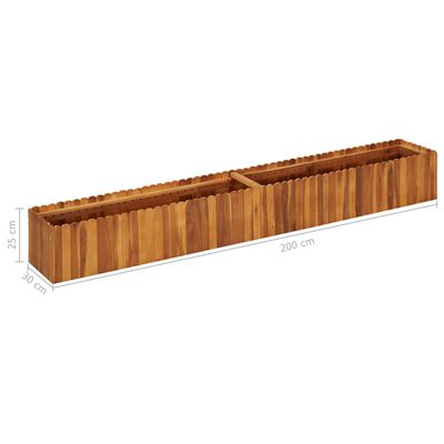 vidaXL Garden Raised Bed 200x30x25 cm Solid Acacia Wood