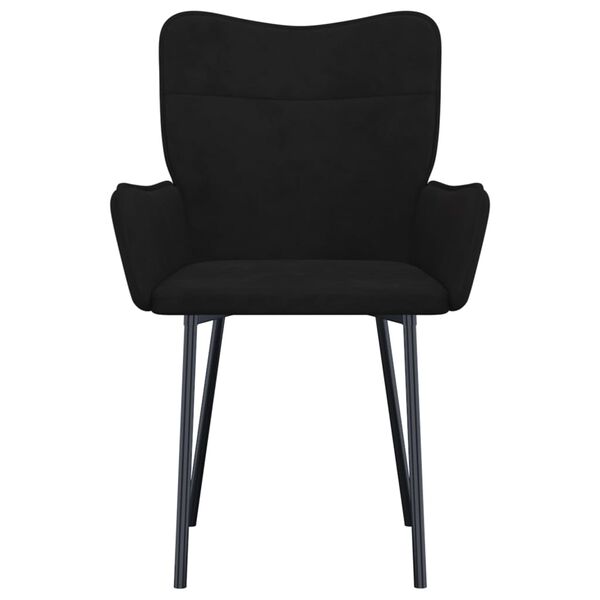 vidaXL Dining Chairs 2 pcs Black Velvet