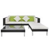 vidaXL 4 Piece Garden Lounge Set with Cushions Poly Rattan Black