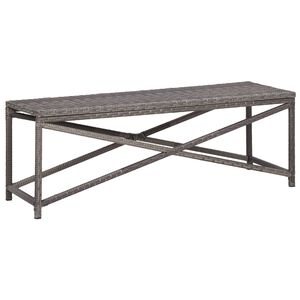 vidaXL Garden Bench 120 cm Poly Rattan Grey
