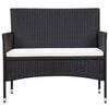 vidaXL 5 Piece Garden Lounge Set With Cushions Poly Rattan Black