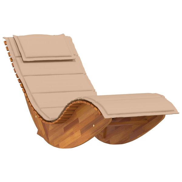 vidaXL Rocking Sun Loungers with Cushions 2 pcs Solid Wood Acacia