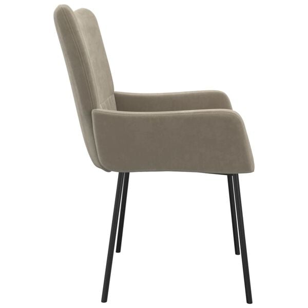 vidaXL Dining Chairs 2 pcs Light Grey Velvet