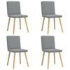 vidaXL Dining Chairs 4 pcs Light Grey Fabric