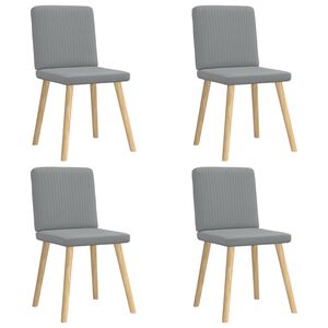 vidaXL Dining Chairs 4 pcs Light Grey Fabric