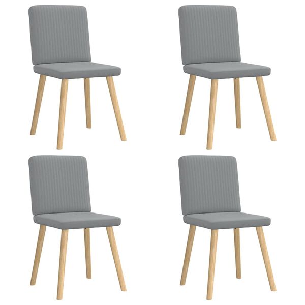 vidaXL Dining Chairs 4 pcs Light Grey Fabric