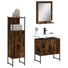 vidaXL 3 Piece Bathroom Cabinet Set Smoked Oak Engineered Wood