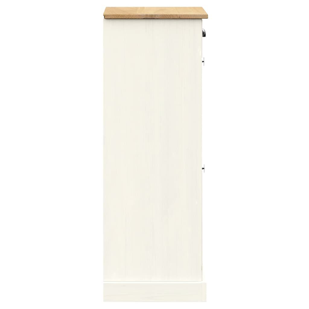 vidaXL Shoe Cabinet VIGO 60x35x96 cm White Solid Wood Pine