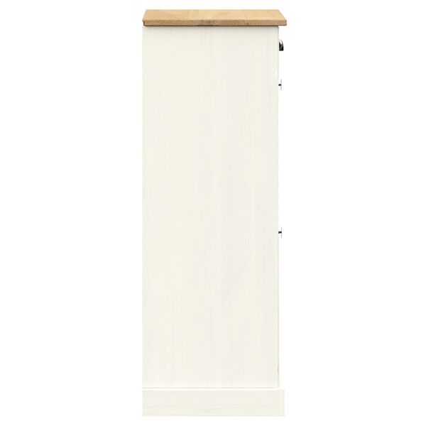 vidaXL Shoe Cabinet VIGO 60x35x96 cm White Solid Wood Pine