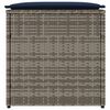 vidaXL Cushion Box with Storage Grey 50 x 50 x 50 cm Poly Rattan