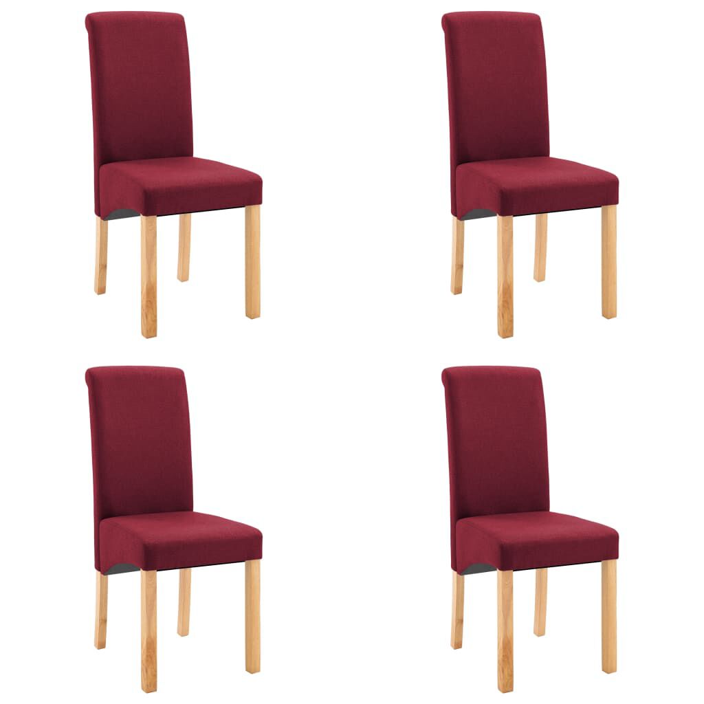 vidaXL Dining Chairs 4 pcs Red Fabric