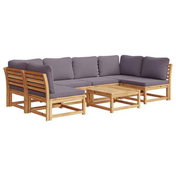 vidaXL 7 Piece Garden Lounge Set with Cushions Solid Wood Acacia