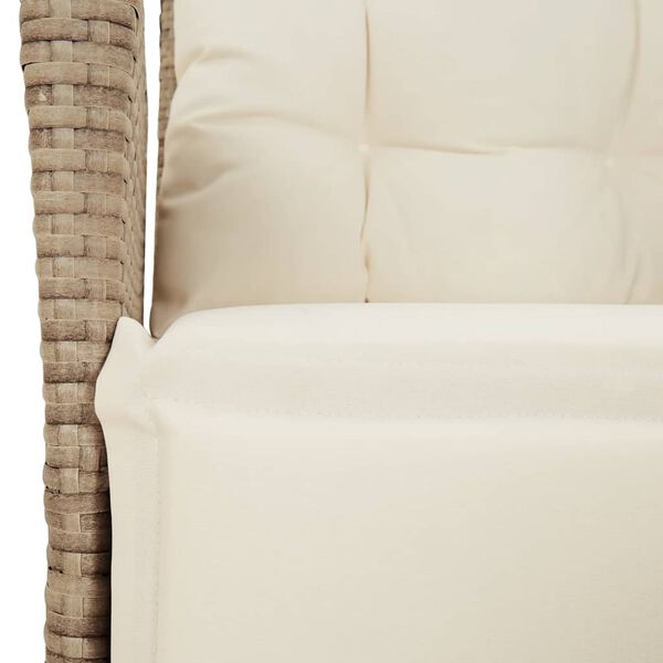 vidaXL 3 Piece Bistro Set with Cushions Beige Poly Rattan