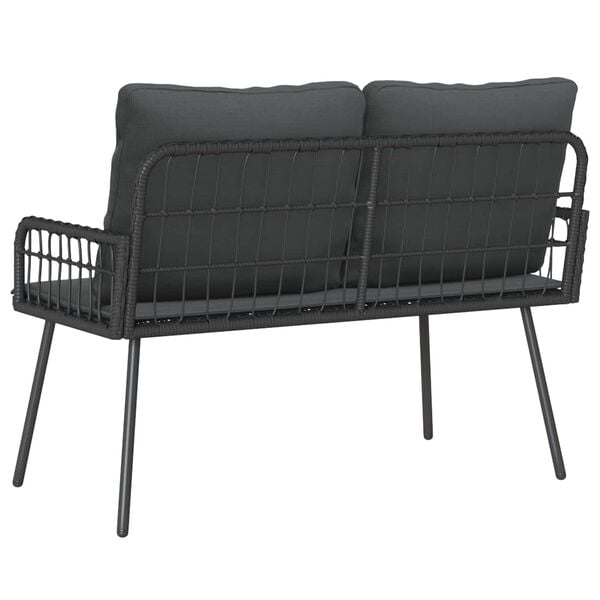 vidaXL Garden Bench with Cushion Anthracite 114 x 64 x 90cm Steel