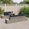 vidaXL Garden Dining Set with Cushion 8 pcs Grey and Navy