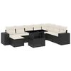 vidaXL 9 Piece Garden Sofa Set with Cushions Black Poly Rattan