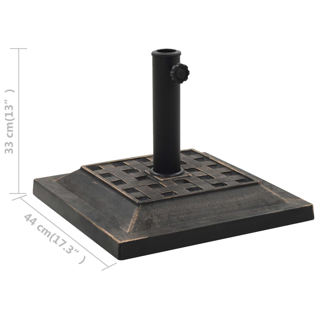 vidaXL Parasol Base Square Polyresin 12 kg Bronze