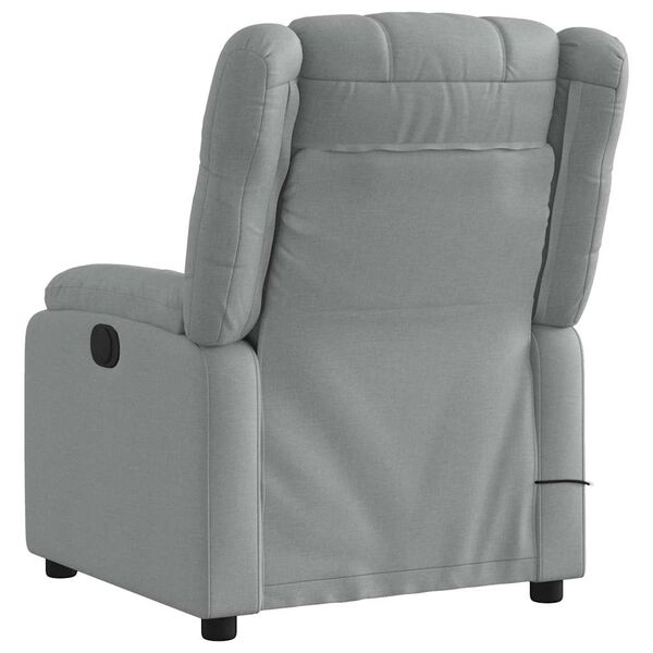 vidaXL Electric Massage Recliner Chair Light Grey Fabric