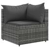 vidaXL 7 Piece Garden Lounge Set with Cushions Grey Poly Rattan