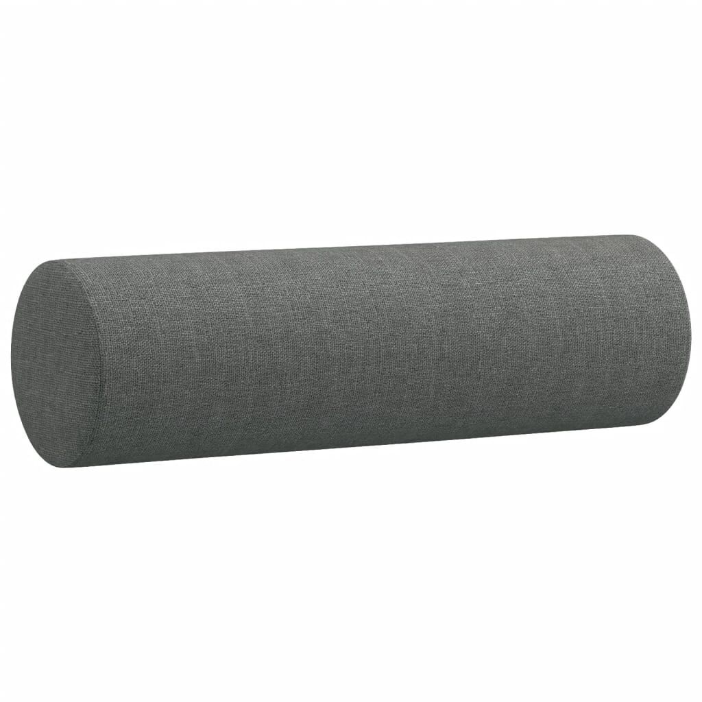 vidaXL Throw Pillows 2 pcs Dark Grey Ø15x50 cm Fabric