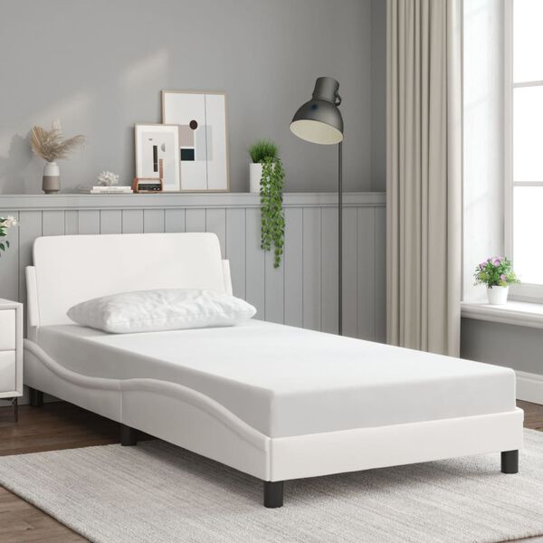 vidaXL Bed Frame "Dover" White 100x190 cm Faux Leather