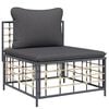 vidaXL 7 Piece Garden Lounge Set with Cushions Anthracite Poly Rattan