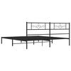 vidaXL Metal Bed Frame without Mattress with Headboard Black 193x203cm