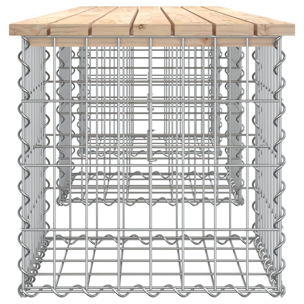 vidaXL Garden Bench Gabion Design 203x44x42 cm Solid Wood Pine