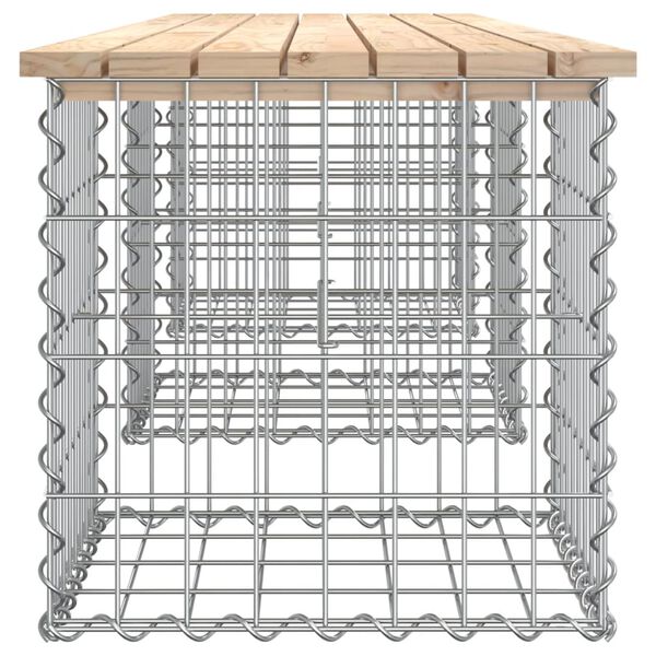 vidaXL Garden Bench Gabion Design 203x44x42 cm Solid Wood Pine