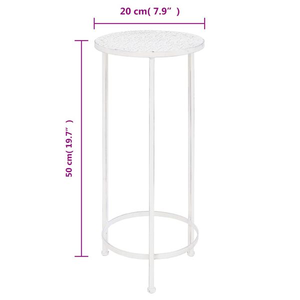 vidaXL Plant Stand Set 3 Pieces Vintage Style Metal Antique White